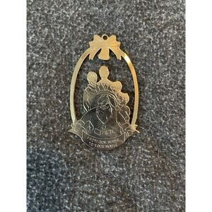 Vintage 1980 Gloria Duchin Gold Tone Ornament "From Our House To Your House"